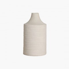 VASE RIBBED MATT BEIGE CERAMICS 
